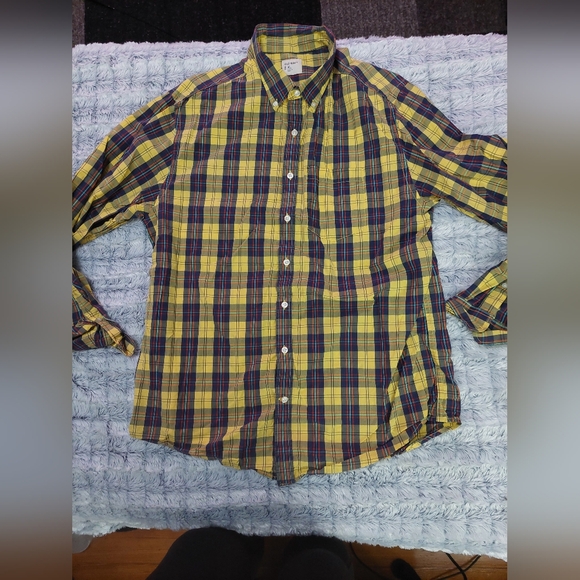 Old Navy Other - Old Navy Yellow and Blue Plaid Button-Down‎ Shirt XL